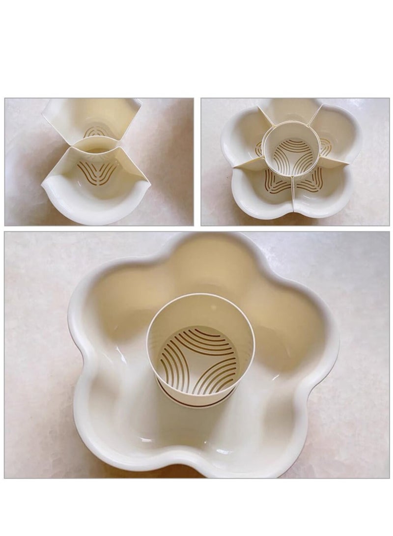 Zikra Versatile Rotating Serving Tray with 6 Compartments, for Snacks, Biscuits, Fruits, Veggies, Candies, and Hot Pot - Image 5