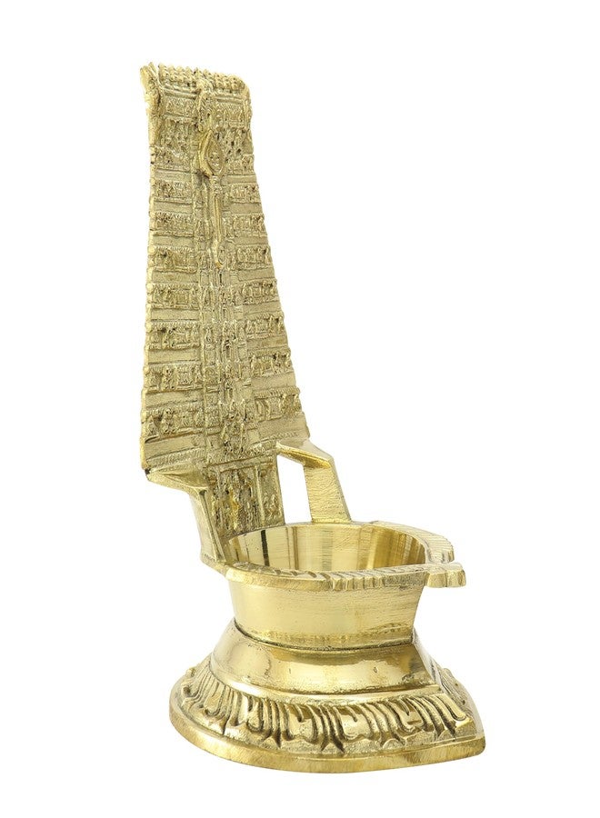 MOONPLUS Brass Thiruchendur Temple Lord Murugan Tower Diya | Tiruchendur Arulmigu Subramaniya Swamy Thirukovil | Karthikeyan Gopuram Vilakku | Senthilandavar Kovil Vizhakku - Image 4