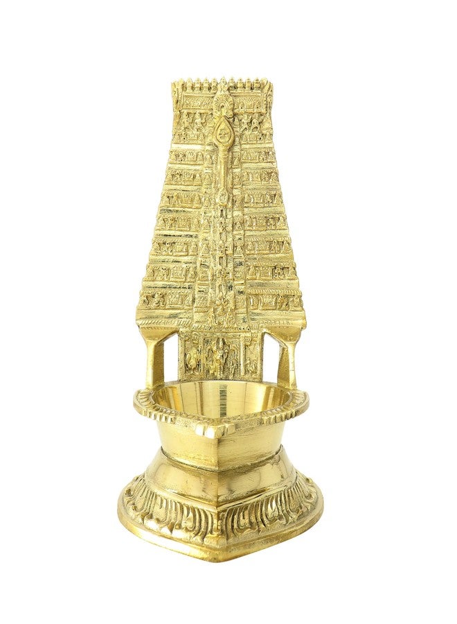 MOONPLUS Brass Thiruchendur Temple Lord Murugan Tower Diya | Tiruchendur Arulmigu Subramaniya Swamy Thirukovil | Karthikeyan Gopuram Vilakku | Senthilandavar Kovil Vizhakku - Image 5