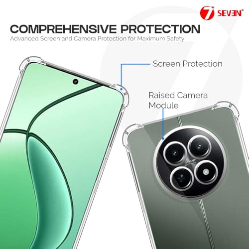 7-Seven غطاء خلفي 7SEVEN® لهاتف Realme 12 | 12X | Narzo 70X | 13 5G - تصميم مقاوم للصدمات مع حماية حواف الكاميرا وشفافية كريستالية، غطاء هاتف سيليكون ناعم TPU وغطاء هاتف مرن - Image 5