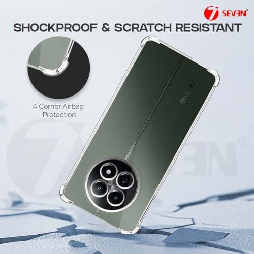 7-Seven غطاء خلفي 7SEVEN® لهاتف Realme 12 | 12X | Narzo 70X | 13 5G - تصميم مقاوم للصدمات مع حماية حواف الكاميرا وشفافية كريستالية، غطاء هاتف سيليكون ناعم TPU وغطاء هاتف مرن - Image 4