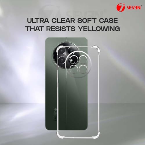 7-Seven غطاء خلفي 7SEVEN® لهاتف Realme 12 | 12X | Narzo 70X | 13 5G - تصميم مقاوم للصدمات مع حماية حواف الكاميرا وشفافية كريستالية، غطاء هاتف سيليكون ناعم TPU وغطاء هاتف مرن - Image 3