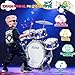 Drmukie Upgraded Drum Set for Kids 35 Toddler Toy Ages 24 Jazz Drums Kit with Stool Musical Instrument Toys for 3 4 5 Year Old Girls Boys Gifts - Image 4