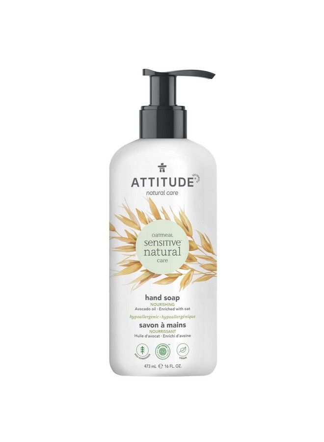Attitude Liquid Hand Soap For Sensitive Skin Nourishing (Dermatologist Teste/Hypoallergenic/Ewg Verified/Vegan/Cruelty Free) Avocado Oil 16 Fl Oz (60413) - Image 2
