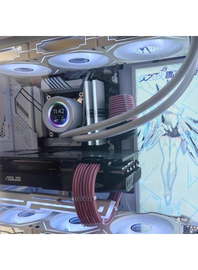 Winkool Computer Power Supply Pre-Bent Extension Cable Motherboard 24P Graphics Card 8Pcpu8P Braided Cable Set-Color:Dark Gray Comb With Thread-0.2m - Image 3