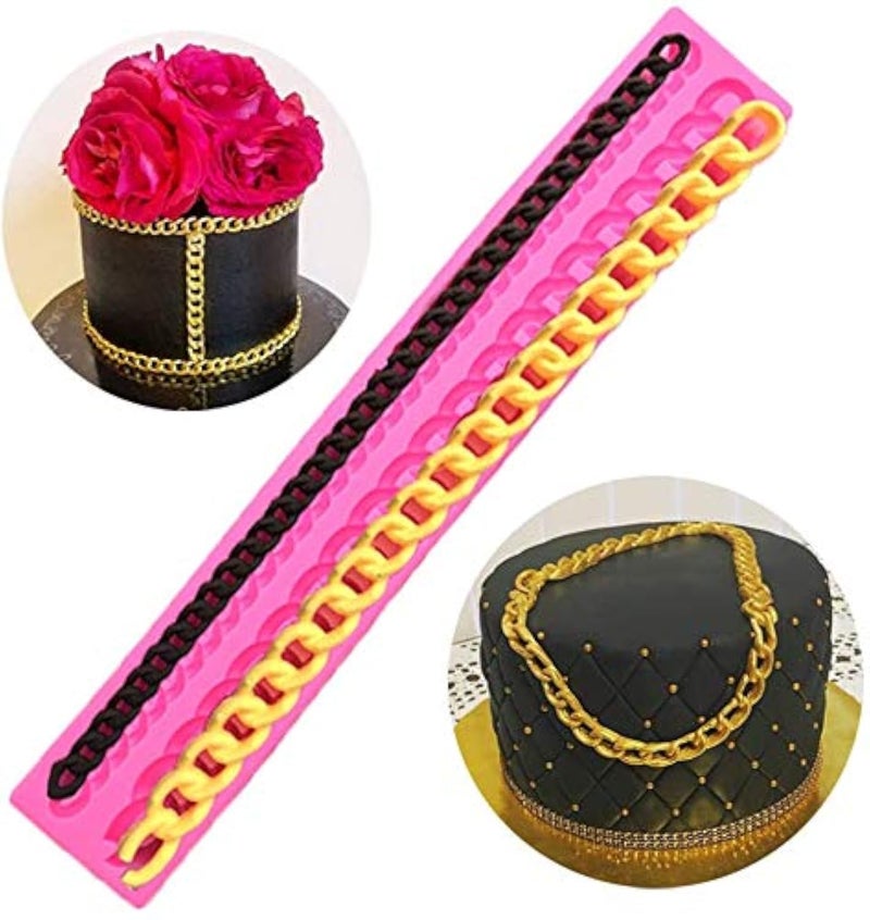 PalkSky Palksky Diamond Silicone Fondant Chain Mold Purse Bag Cake Decorating Gum Pastry Sugarcraft Chocolate Clay Mould 