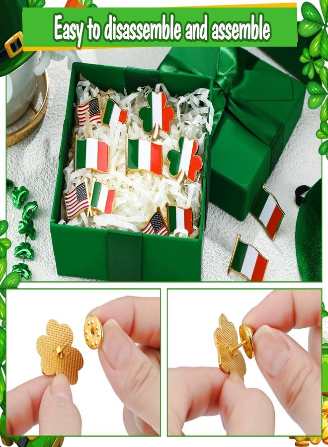 تونديامو دبوس طية صدر السترة من تونديمو أيرلندا، دبابيس النفل الأيرلندي، دبابيس صداقة ليوم القديس باتريك، علم أيرلندي مزدوج وطني، نفل أيرلندي، دبوس طية صدر السترة بعلم يرفرف، هدايا تذكارية معدنية للرجال والنساء (15 قطعة) - Image 5