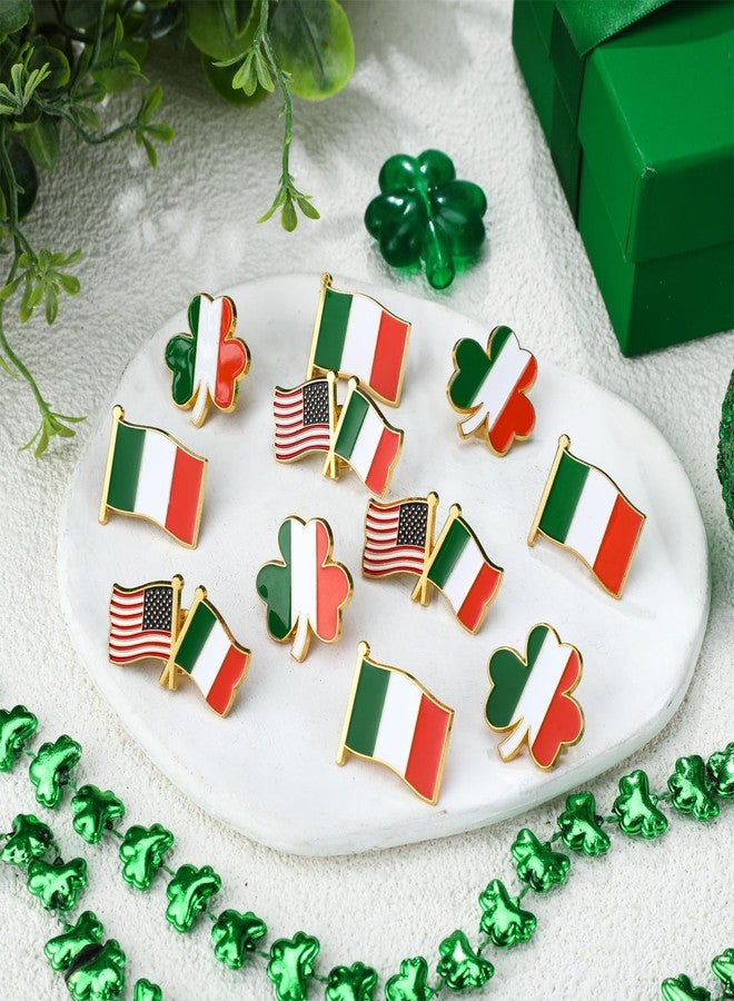 تونديامو دبوس طية صدر السترة من تونديمو أيرلندا، دبابيس النفل الأيرلندي، دبابيس صداقة ليوم القديس باتريك، علم أيرلندي مزدوج وطني، نفل أيرلندي، دبوس طية صدر السترة بعلم يرفرف، هدايا تذكارية معدنية للرجال والنساء (15 قطعة) - Image 4