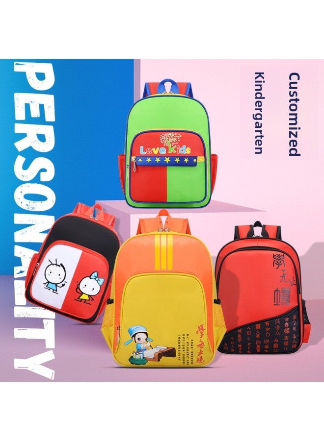 Kindergarten Schoolbag Training Class Tutorial Class Schoolbag Primary School Children Shoulder Schoolbag Schoolbag Custom LOGO-Color:Yellow Learning Is Endless  - Image 2