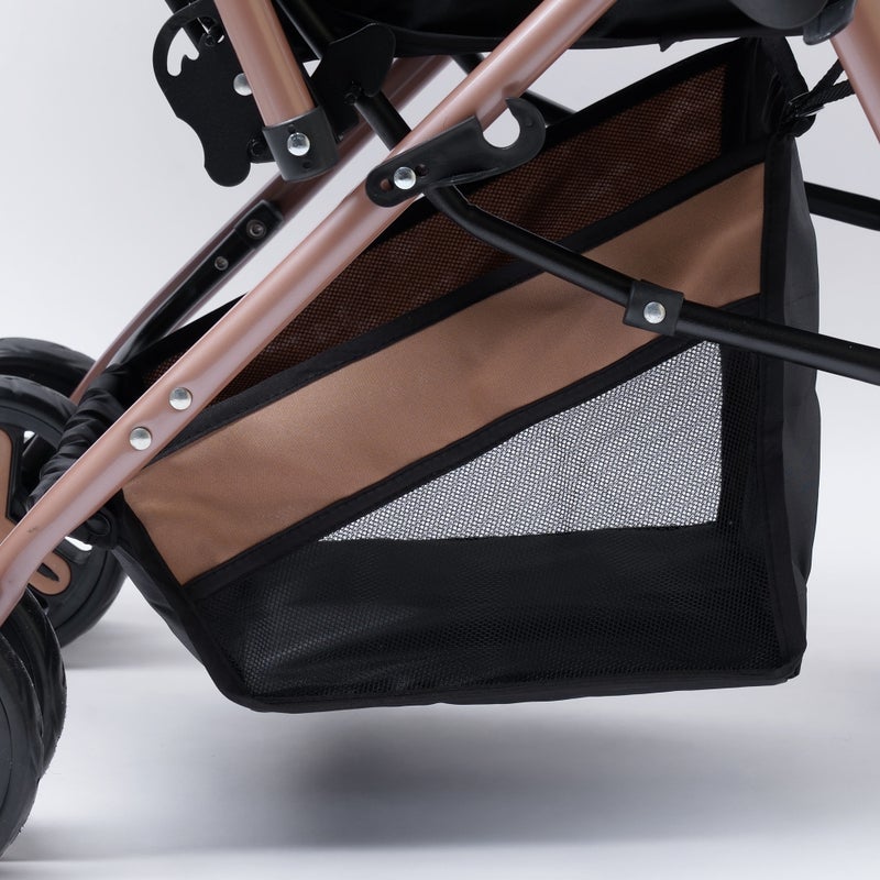 مولودي سلة كبيرة وحامل كوب – كاكي مظلة كاملةعربة أطفال متينة – مقعد قابل للعكس - Image 5