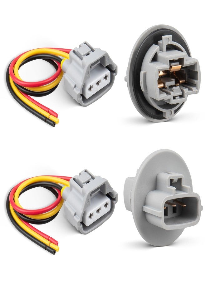 RED WOLF 90075-60060 Front Trun Signal Light Socket with 3 Pin Wire Pigtail Fit for 2005-2015 Toyota Tacoma RAV4 Camry 4Runner Highlander Tundra Front Turn Light Bulb Lamp Connector 2 PC Pure Copper - Image 1