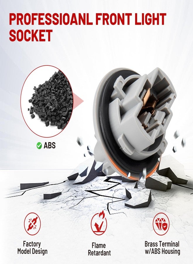 RED WOLF 90075-60060 Front Trun Signal Light Socket with 3 Pin Wire Pigtail Fit for 2005-2015 Toyota Tacoma RAV4 Camry 4Runner Highlander Tundra Front Turn Light Bulb Lamp Connector 2 PC Pure Copper - Image 5