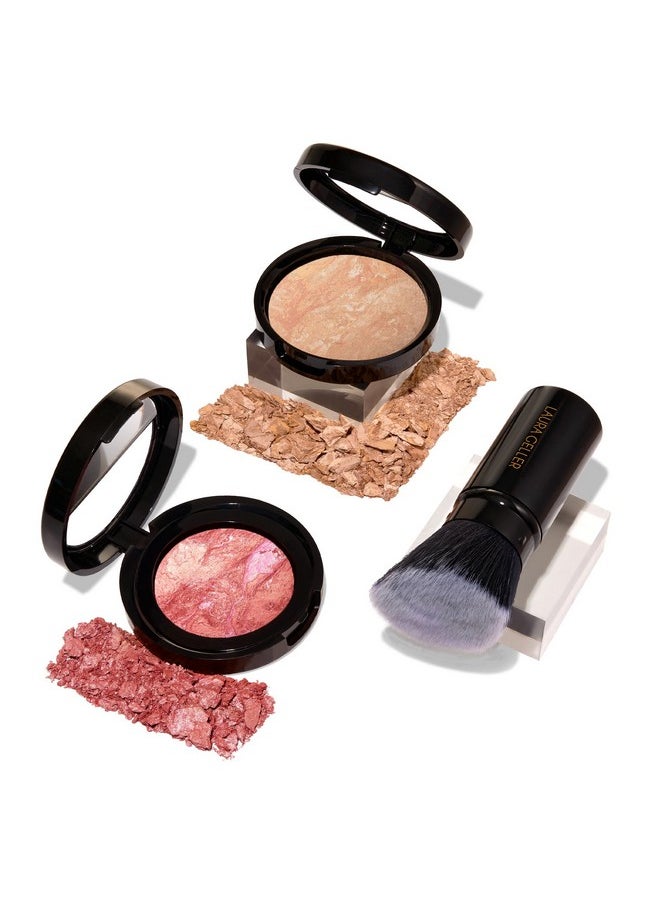 LAURA GELLER NEW YORK LAURA GELLER NEW YORK Blush-n-Balance 3pc Kit Baked Balance-N-Brighten Color Correcting Foundation, Light + Retractable Kabuki Brush + Baked Blush-N-Brighten, Tropic Hues  - Image 1