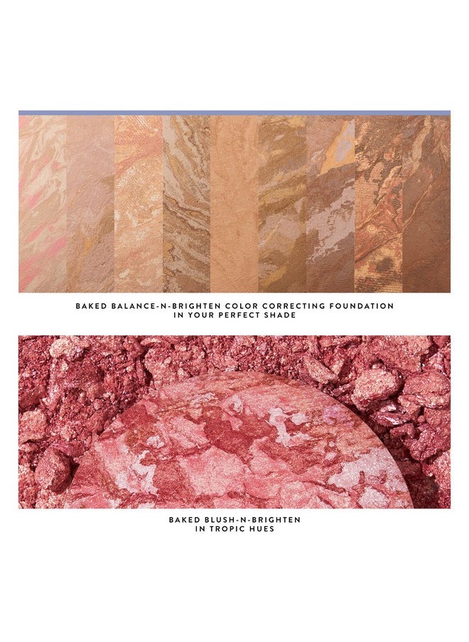 LAURA GELLER NEW YORK LAURA GELLER NEW YORK Blush-n-Balance 3pc Kit Baked Balance-N-Brighten Color Correcting Foundation, Light + Retractable Kabuki Brush + Baked Blush-N-Brighten, Tropic Hues  - Image 3