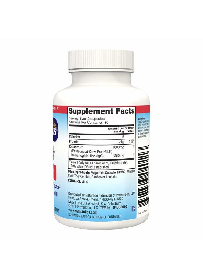 Symbiotics Colostrum 60ct Vegetable Capsules - Immunity Support - Lactoferrin Supplement & Colostrum Protein with Immunoglobulin - 25% lgG Antibodies - Gluten Free  - Image 2