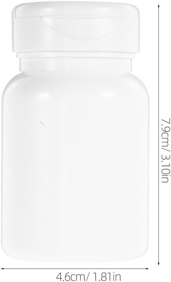 5pcs 80cc White Pill Bottles with Tight Lids, Small Medicine Vials for Capsules, Powder, and Tablets, Travel-Friendly Pill Organizers for Daily Medication Storage - Image 2