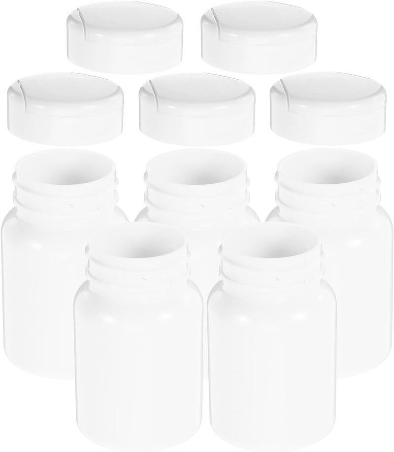 5pcs 80cc White Pill Bottles with Tight Lids, Small Medicine Vials for Capsules, Powder, and Tablets, Travel-Friendly Pill Organizers for Daily Medication Storage - Image 1