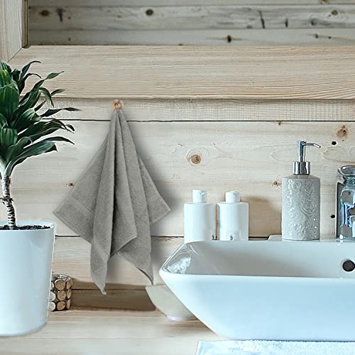 BC BARE COTTON Monogrammed Hand Towel, Personalized Gift, 16 x 30 Inches - Set of 2 - Silver Embroidered Towel - Extra Absorbent 100% Turkish Cotton- Soft Terry Finish - for Bathroom, Kitchen and Spa- Script S Gray - Image 2