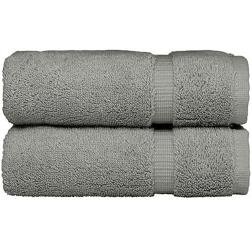 BC BARE COTTON Monogrammed Hand Towel, Personalized Gift, 16 x 30 Inches - Set of 2 - Silver Embroidered Towel - Extra Absorbent 100% Turkish Cotton- Soft Terry Finish - for Bathroom, Kitchen and Spa- Script S Gray - Image 4