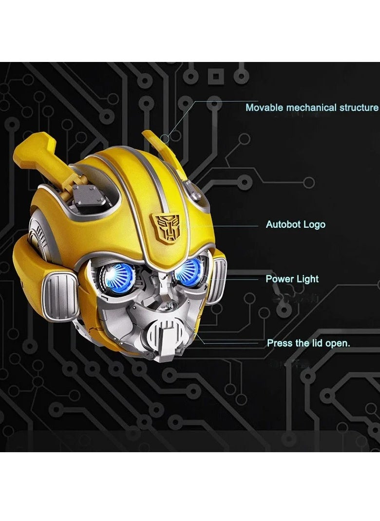 TRANSFORMERS Bluetooth Earphone, Comfortable Wireless Mechanical Shaped Headset, High Bass Zinc Alloy Stylish Headphones, Lightweight In Ear Earbuds For Listening Music Gaming, (1pc, Yellow)  - Image 2