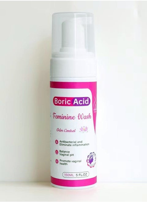 Boric Acid Feminine Cleanse Refreshes and Cleans Supports Odor Control Cleanses Discharge Promotes Intimate Balance Antibacterial and Anti-Inflammatory 5 FL OZ