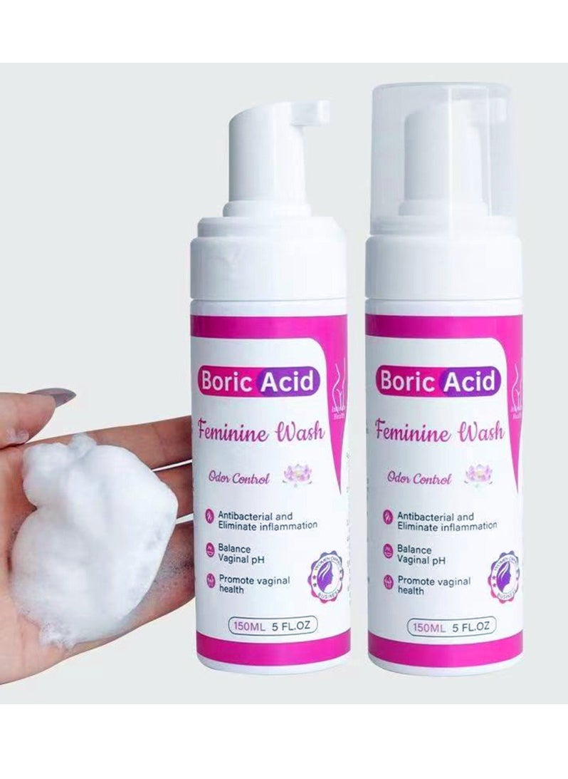 Boric Acid Feminine Cleanse Refreshes and Cleans Supports Odor Control Cleanses Discharge Promotes Intimate Balance Antibacterial and Anti-Inflammatory 5 FL OZ