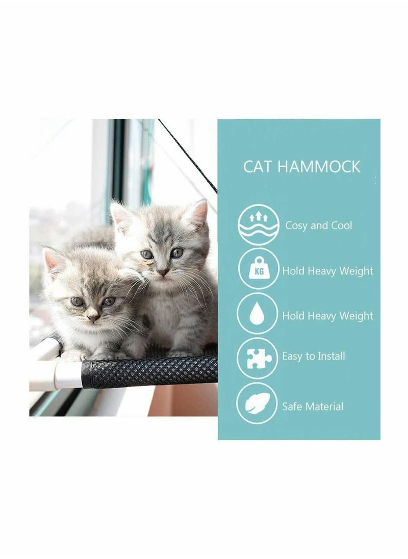 Excefore - Cat Hammocks Window, Window Seat, Sunny Seat Window Cat Perches 4 Big Suction Cups Holds Up 10kg, Space Saving and Safety Mounted Cat Bed Can Be Disassembled And Washable - Image 1
