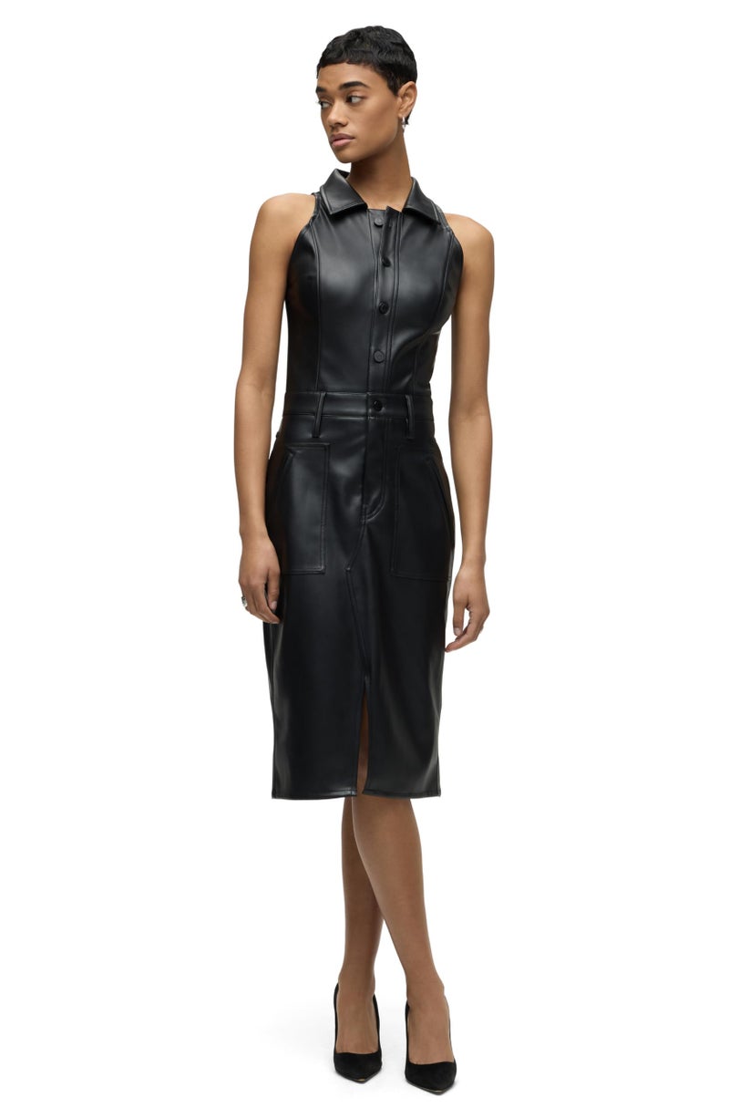 Hudson Women's Halter Neck Utility Dress, Black, Small - Image 1