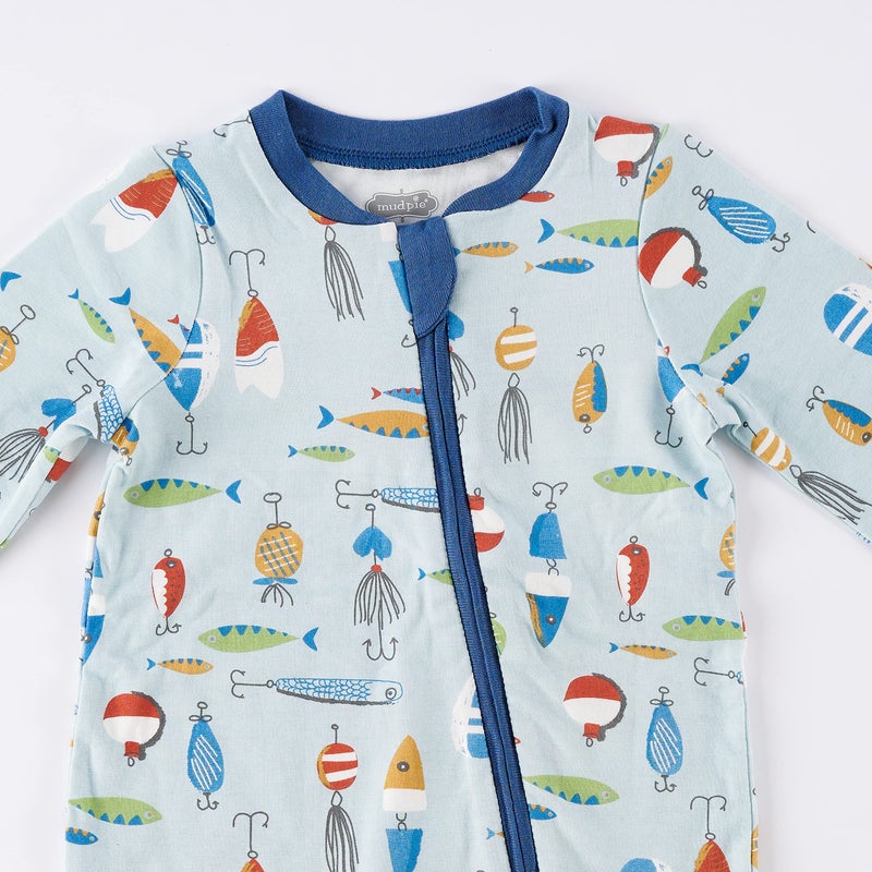 Mud Pie Baby Boys' Fishing Lure Sleeper, Blue, 3-6 Months - Image 4