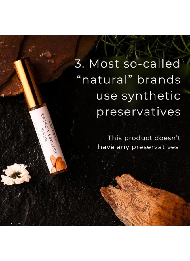 Noor skincare - Eyebrow & Eyelash Growth Serum/Oil - Organic, Brow & Lash Boosting Enhancer for Thick Eyebrows and Eyelashes - has Castor oil for Volume & comes with Applicator (5 ml) - Image 1