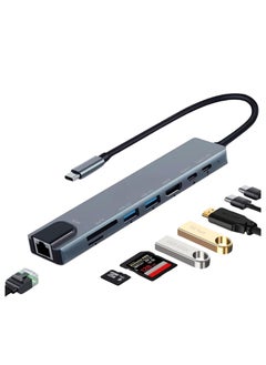 Generic 8-in-1 USB                 with HDMI 4K, SD/TF Card Reader, USB 3.0, RJ45 Ethernet, USB                   -C Power Delivery – Aluminum Multiport Adapter 