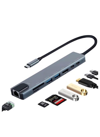 8-in-1 USB                 with HDMI 4K, SD/TF Card Reader, USB 3.0, RJ45 Ethernet, USB                   -C Power Delivery – Aluminum Multiport Adapter - pzsku/ZD6039AC99DFAEC47ADECZ/45/1747136511/65ff03ce-b169-41ff-8fc2-f2ad2ab51bd6