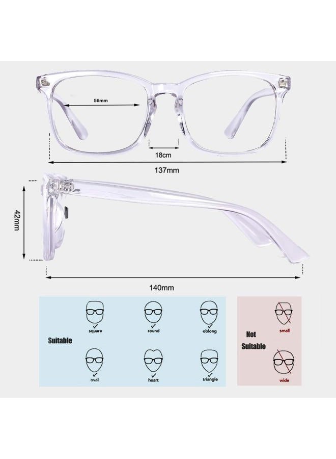 Maxjuli Fake Glasses with Cute Nerd Frame Reading/Gaming/TV/Phones Glasses for Women Men (Transparent) - Image 3