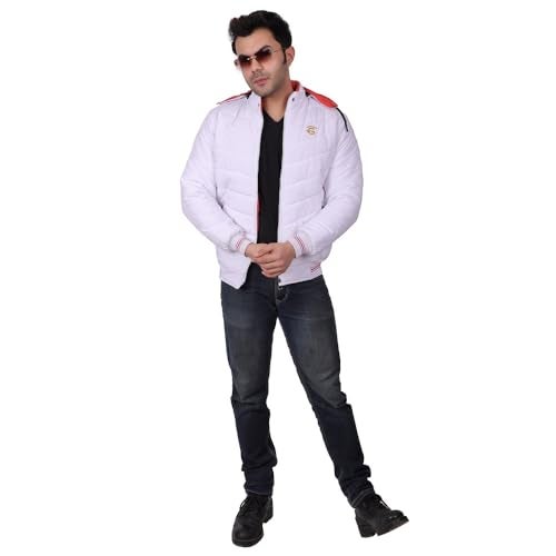 Quark Unisex Reversible Jacket in GLD Material best for Winterwear/Hiking/Biking/Camping/Mountaineering(Control Temperature up to 3 Degree Celsius.)(3°C)(Color:-White & Orange)(Size :- XL) - Image 3