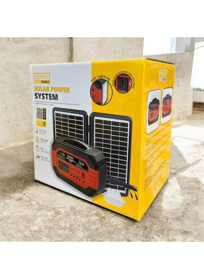 Dinex 100W Portable Solar Generator with Two Solar Panels - 7000mAh Rechargeable Power Station - Image 3