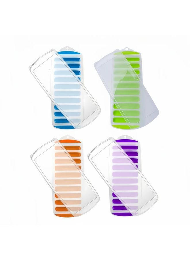 Purple Long Strip Ice Cube Tray Quick Freeze Easy Release BPA Free Reusable Stackable - Image 5