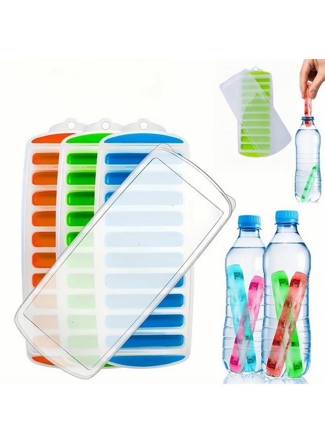 Purple Long Strip Ice Cube Tray Quick Freeze Easy Release BPA Free Reusable Stackable - Image 1