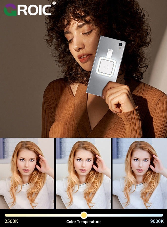 GROIC Black Magnetic Led Selfie Light for iPhone, Portable Selfie Fill Light for iPhone, Pocket Size Phone Light for Video Recording/Selfies/TikTok/Live Streaming - Image 5