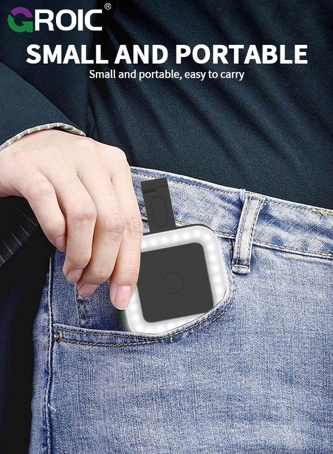 GROIC Black Magnetic Led Selfie Light for iPhone, Portable Selfie Fill Light for iPhone, Pocket Size Phone Light for Video Recording/Selfies/TikTok/Live Streaming - Image 3