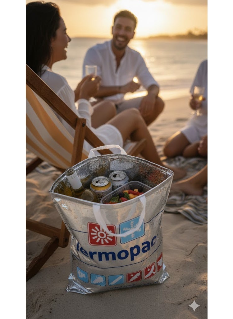 Triple Layer Insulated Thermal Food Bag for Hot and Cold Storage, Durable Thermo Pack with Strong Zipper, Water Resistant for Daily Use, Trips and Food Delivery (7 liters) - Image 4