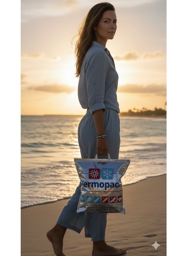 Triple Layer Insulated Thermal Food Bag for Hot and Cold Storage, Durable Thermo Pack with Strong Zipper, Water Resistant for Daily Use, Trips and Food Delivery (7 liters) - Image 3