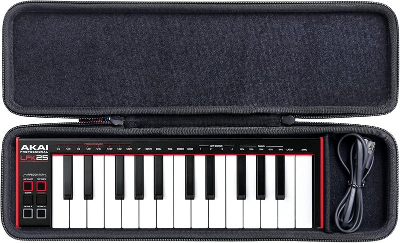 Khanka Hard Carrying Case Replacement for AKAI Professional LPK25 - USB MIDI Keyboard Controller, Case Only - Image 1