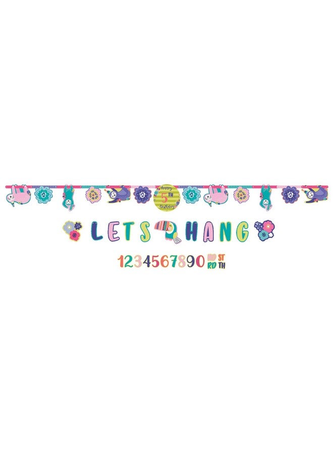 Amscan Sloth Personalized Jumbo Letter Banner Kit 1 Pack - Image 1