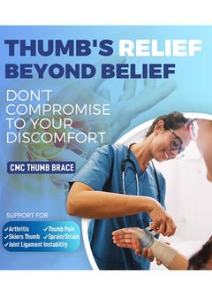 Polish'D Thumb Brace Splint, CMC Joint Support Stabilizer for Thumb CMC Joint Pain, Instability, Tendonitis, Lightweight & Adjustable Thumb Support Brace for Men and Women (Slate - Right)  - Image 2