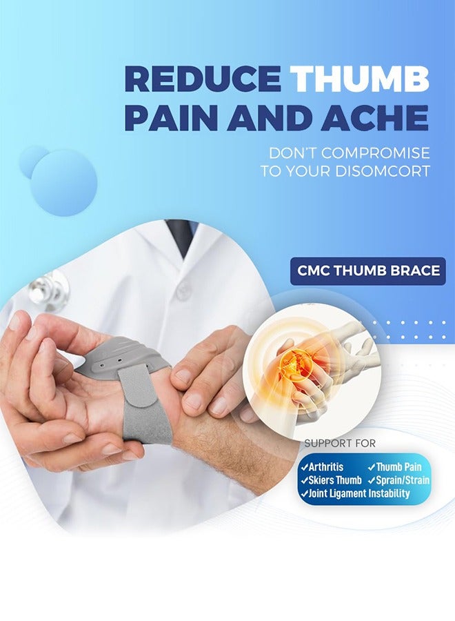 Polish'D Thumb Brace Splint, CMC Joint Support Stabilizer for Thumb CMC Joint Pain, Instability, Tendonitis, Lightweight & Adjustable Thumb Support Brace for Men and Women (Slate - Right)  - Image 5