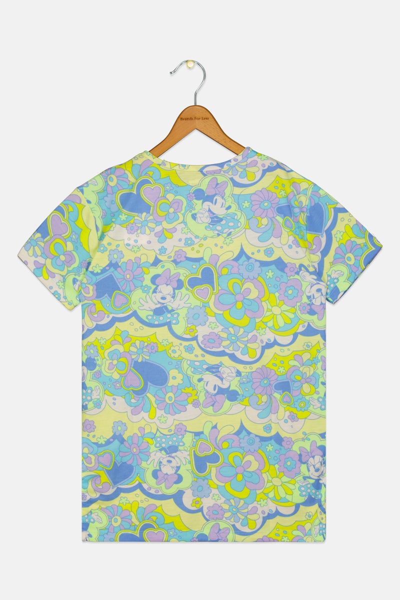 GAP Kids Girl Floral Pattern Short Sleeve Sleepwear Dress, Multicolor - Image 2