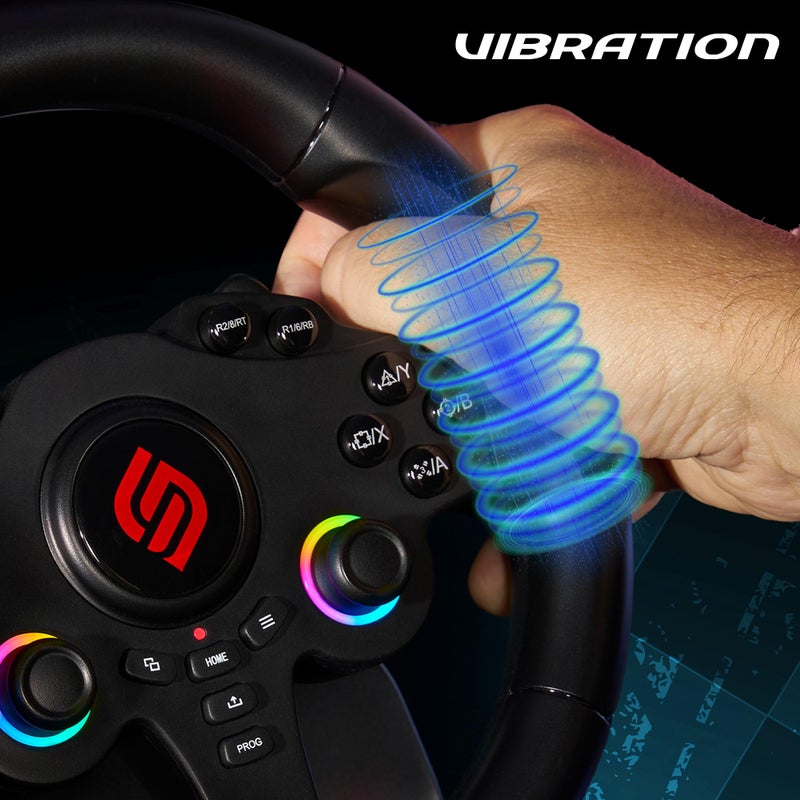 SUBSONIC - Superdrive 220 RS-5 Steering Wheel compatible PS5 - Racing Wheel with Dual Joysticks, Pedals and Paddles - 22 cm Diameter, 180Â° Rotation. Compatible with PS5 and PC - Black - Image 3