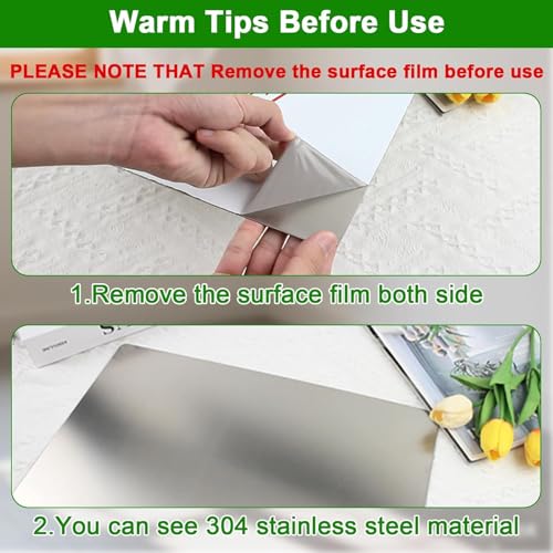 NB Crafted Stainless Steel Chopping Board for Kitchen and Home Use Heavy Duty Large Size Counter Top Cutting Board for Vegetable, Fruits, Meat Non Slip (Pack of 1) - Image 4