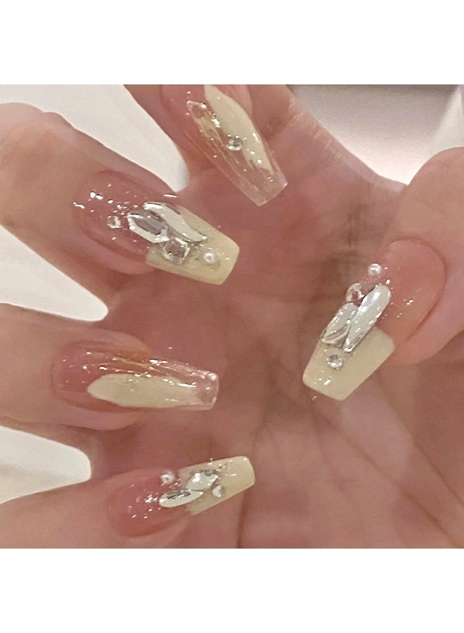 Goolsky Sweet Cool Puppy Butterfly Cat Eye Press-on Nails in Pink & Black for Playful Look - Image 4