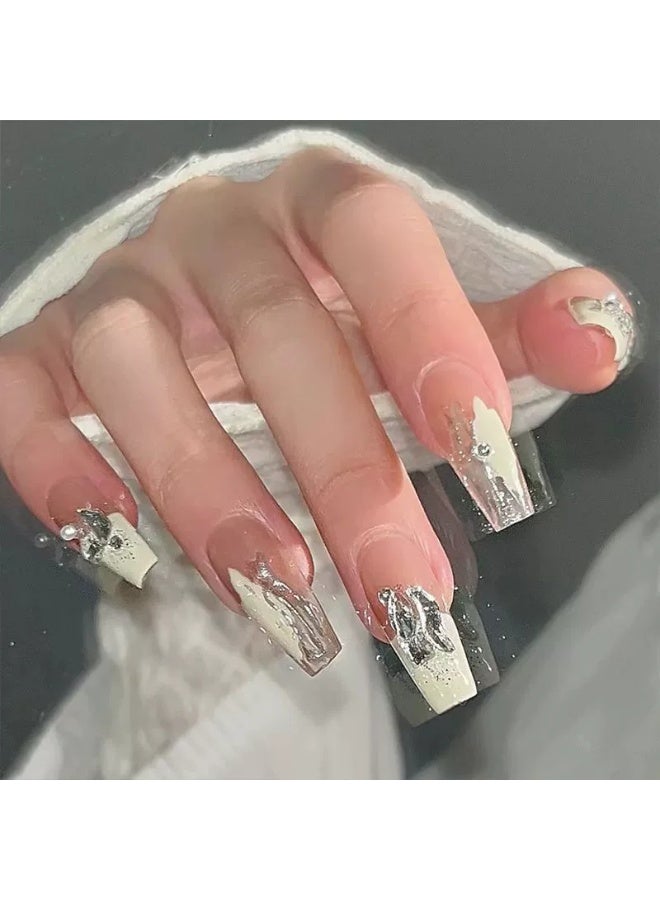 Goolsky Sweet Cool Puppy Butterfly Cat Eye Press-on Nails in Pink & Black for Playful Look - Image 3